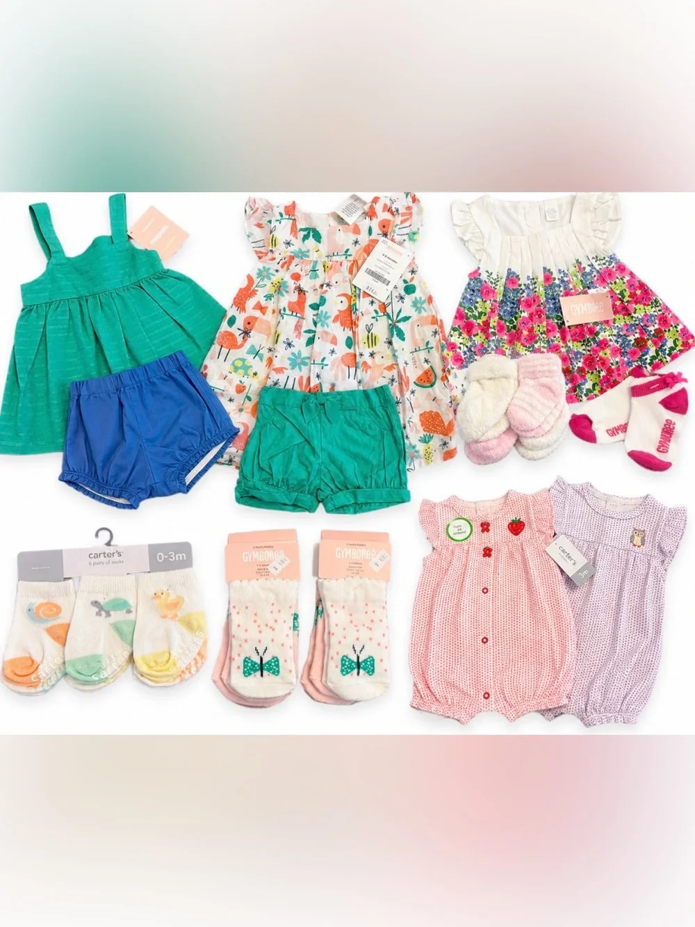 NWT Baby Girl 0-3M Gymboree Carter’s Summer Outfit & Dress Bundle